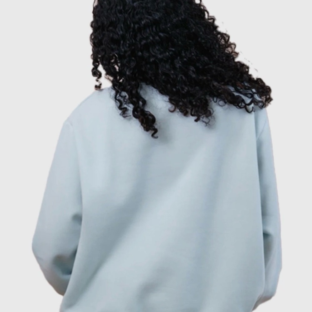 Parke mock neck sweatshirt in blue - Picture 2 of 5